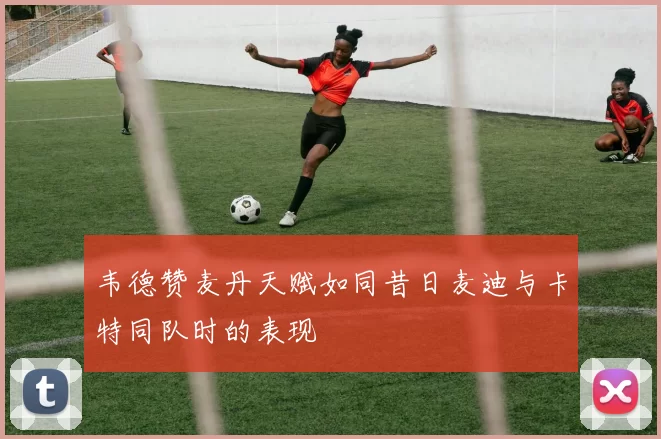 韦德赞麦丹天赋如同昔日麦迪与卡特同队时的表现